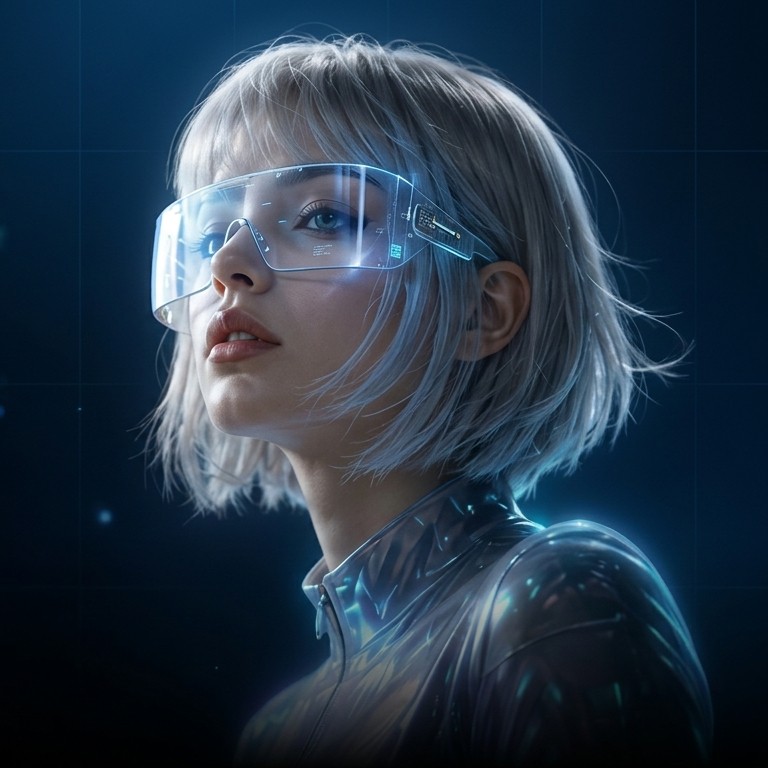 Portrait futuriste représentant la vision technologique de Zynvex Group